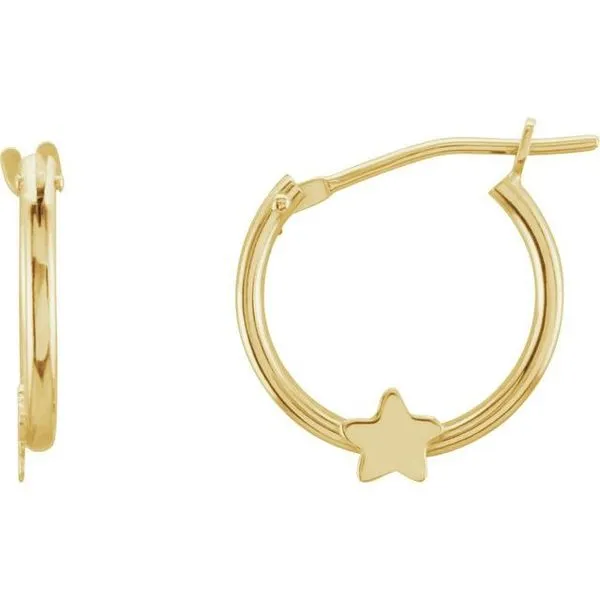 Youth Star Hoop Earrings Hopman Jewelers Elkhart, IN