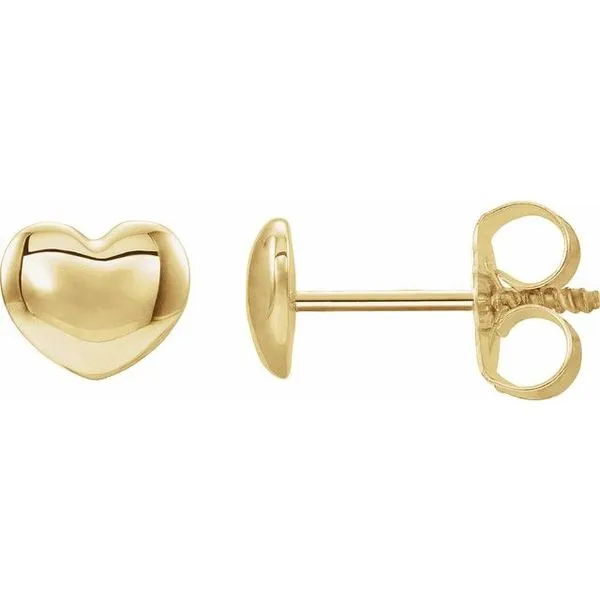 Youth Puffed Heart Earrings Hopman Jewelers Elkhart, IN