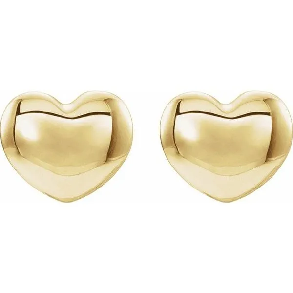 Youth Puffed Heart Earrings Image 2 Hopman Jewelers Elkhart, IN