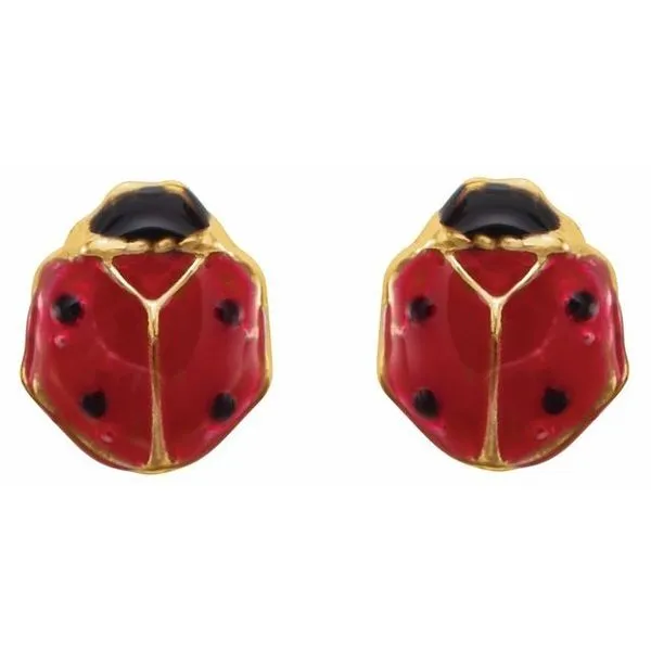 Youth Ladybug Earrings Image 2 Jewelry Design Studio Jensen Beach, FL