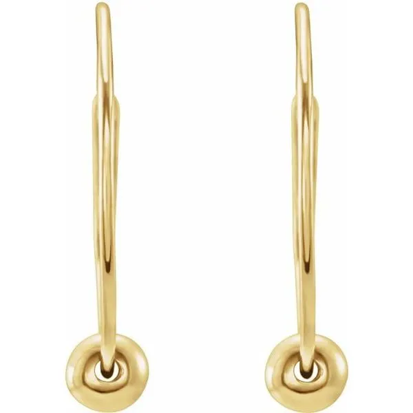 Youth Hoop Earrings with Bead Image 2 J. Meredith Jewelers Delafield, WI