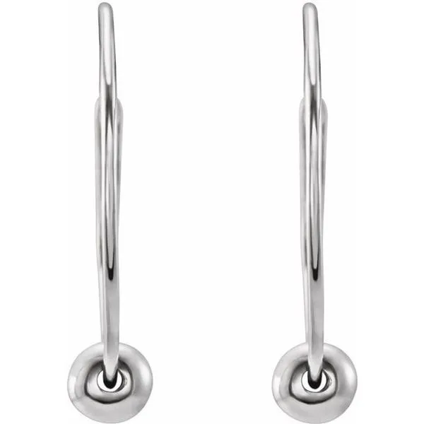 Youth Hoop Earrings with Bead Image 2 Genna Jewelers Viera, FL