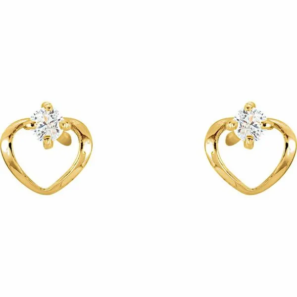 Youth Heart Earrings Image 2 Cherry Street Jewelers Tulsa, OK