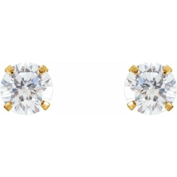 Round 4-Prong Youth Stud Earrings Image 2 Rasmussen Jewelers Spanish Fork, UT