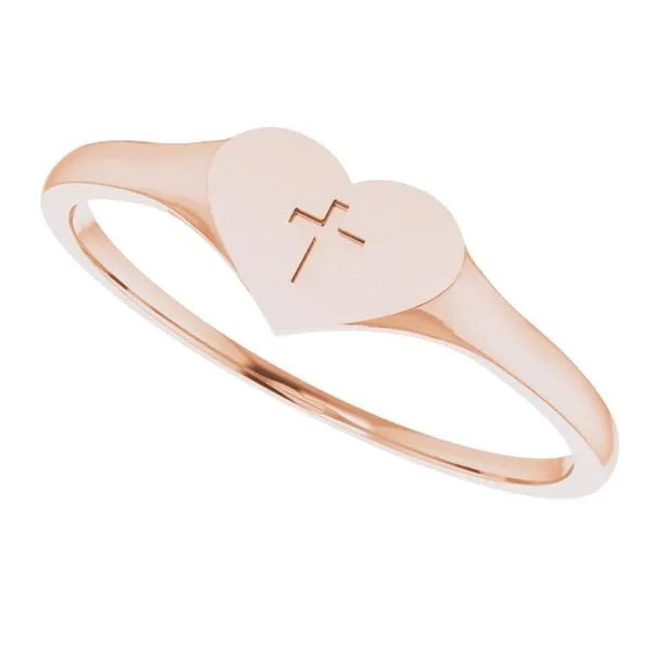 Youth Heart & Cross Ring Image 5 Leslie E. Sandler Fine Jewelry and Gemstones rockville , MD