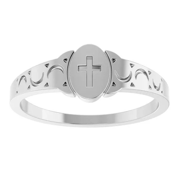 Youth Cross Signet Ring Image 3 Jewelry Design Studio Jensen Beach, FL