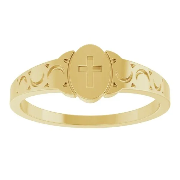Youth Cross Signet Ring Image 3 Jewelry Design Studio Jensen Beach, FL