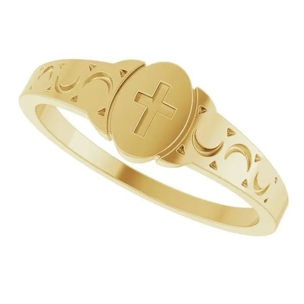 Youth Cross Signet Ring Image 5 Jewelry Design Studio Jensen Beach, FL