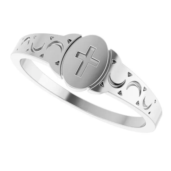 Youth Cross Signet Ring Image 5 D'Errico Jewelry Scarsdale, NY
