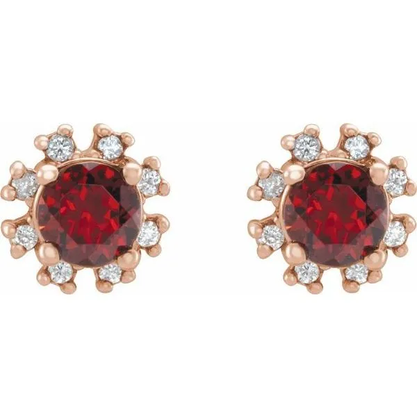 Round 4-Prong Halo-Style Earrings Image 2 Hart's Jewelers Grants Pass, OR