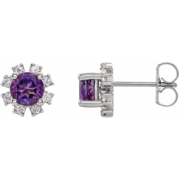 Round 4-Prong Halo-Style Earrings Hart's Jewelers Grants Pass, OR