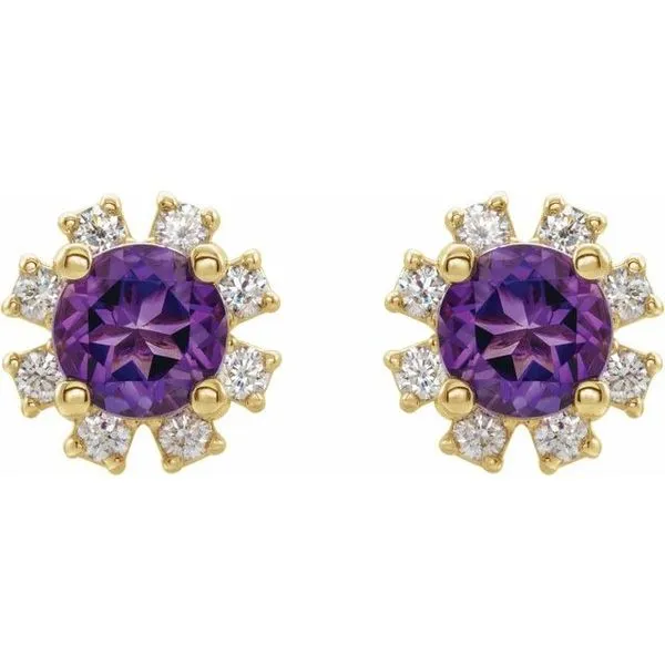 Round 4-Prong Halo-Style Earrings Image 2 Hart's Jewelers Grants Pass, OR