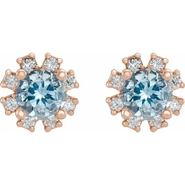 Round 4-Prong Halo-Style Earrings Image 2 Hart's Jewelers Grants Pass, OR