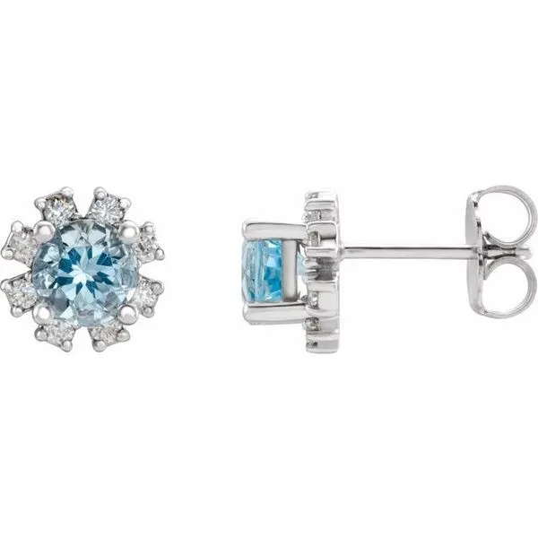 Round 4-Prong Halo-Style Earrings Hart's Jewelers Grants Pass, OR