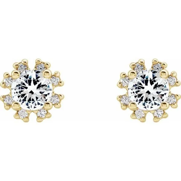 Round 4-Prong Halo-Style Earrings Image 2 Hart's Jewelers Grants Pass, OR