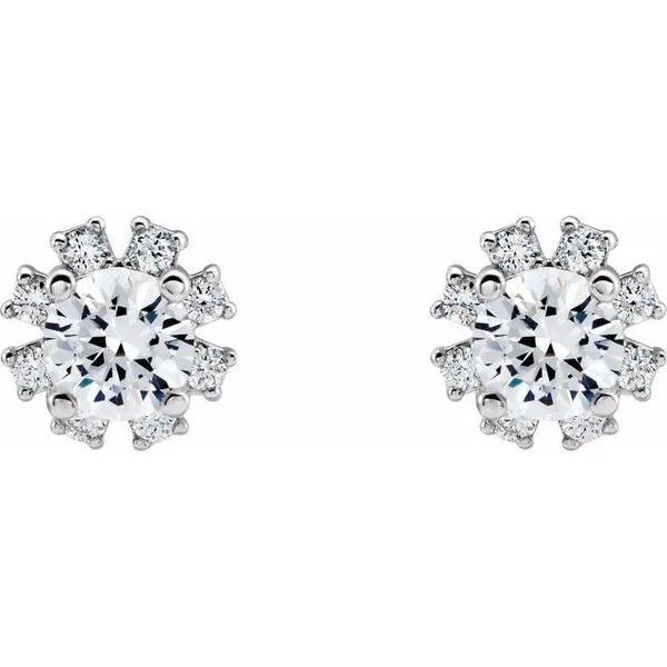Round 4-Prong Halo-Style Earrings Image 2 Hart's Jewelers Grants Pass, OR