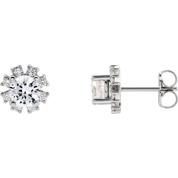 Round 4-Prong Halo-Style Earrings Hart's Jewelers Grants Pass, OR
