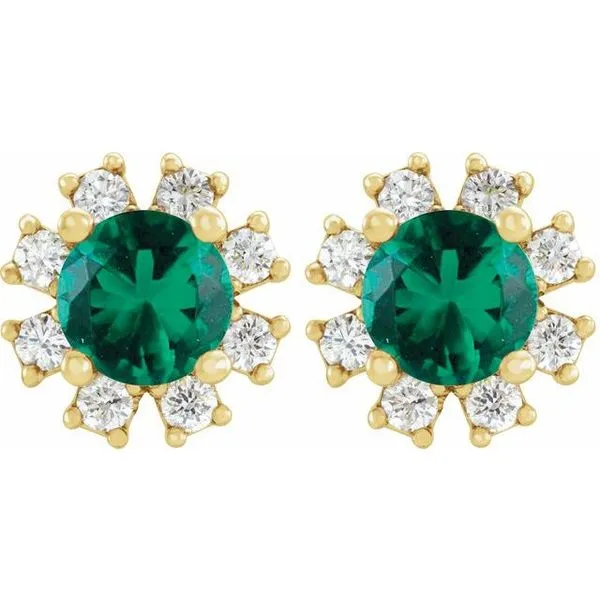 Round 4-Prong Halo-Style Earrings Image 2 Hart's Jewelers Grants Pass, OR