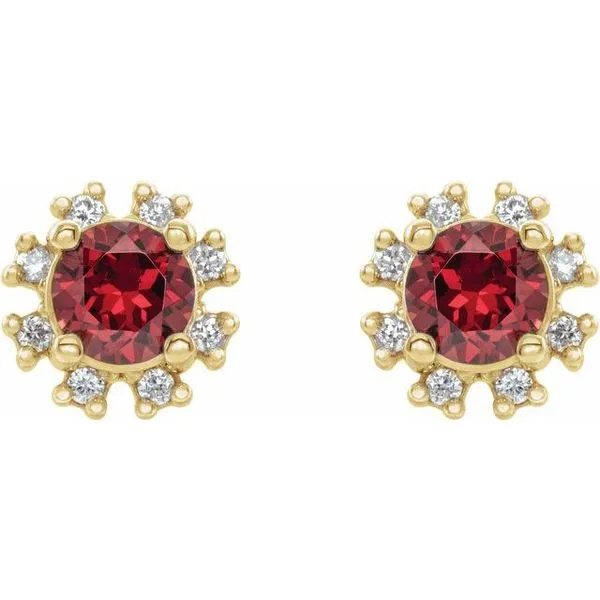 Round 4-Prong Halo-Style Earrings Image 2 Hart's Jewelers Grants Pass, OR