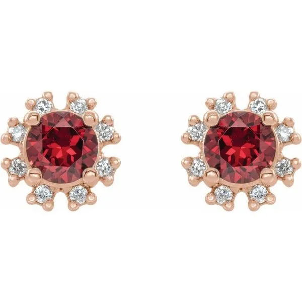 Round 4-Prong Halo-Style Earrings Image 2 Hart's Jewelers Grants Pass, OR