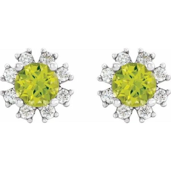 Round 4-Prong Halo-Style Earrings Image 2 Hart's Jewelers Grants Pass, OR