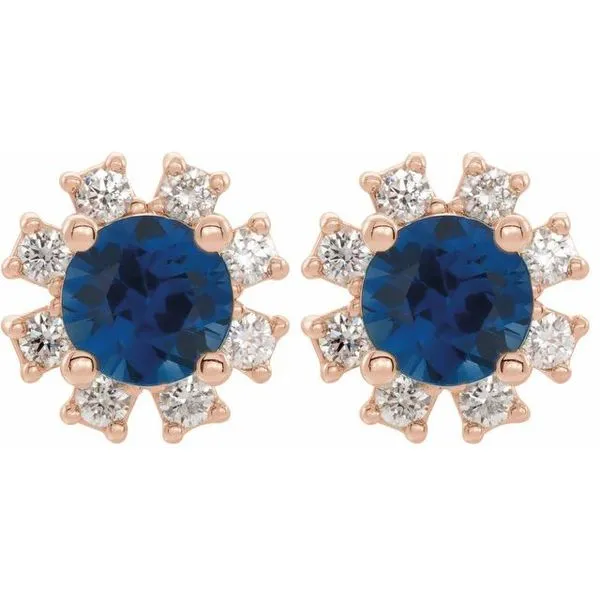 Round 4-Prong Halo-Style Earrings Image 2 Hart's Jewelers Grants Pass, OR