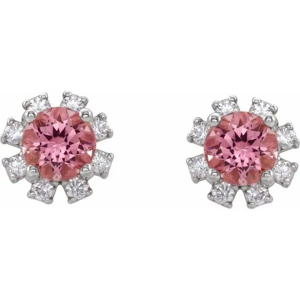 Round 4-Prong Halo-Style Earrings Image 2 Hart's Jewelers Grants Pass, OR
