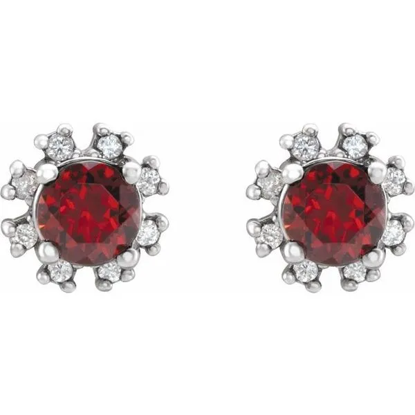 Round 4-Prong Halo-Style Earrings Image 2 Hart's Jewelers Grants Pass, OR