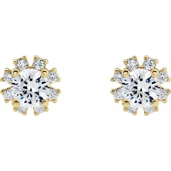 Round 4-Prong Halo-Style Earrings Image 2 Hart's Jewelers Grants Pass, OR