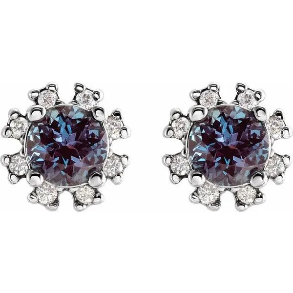 Round 4-Prong Halo-Style Earrings Image 2 Milan's Jewelry Inc Sarasota, FL