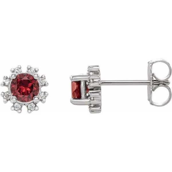Round 4-Prong Halo-Style Earrings Hart's Jewelers Grants Pass, OR