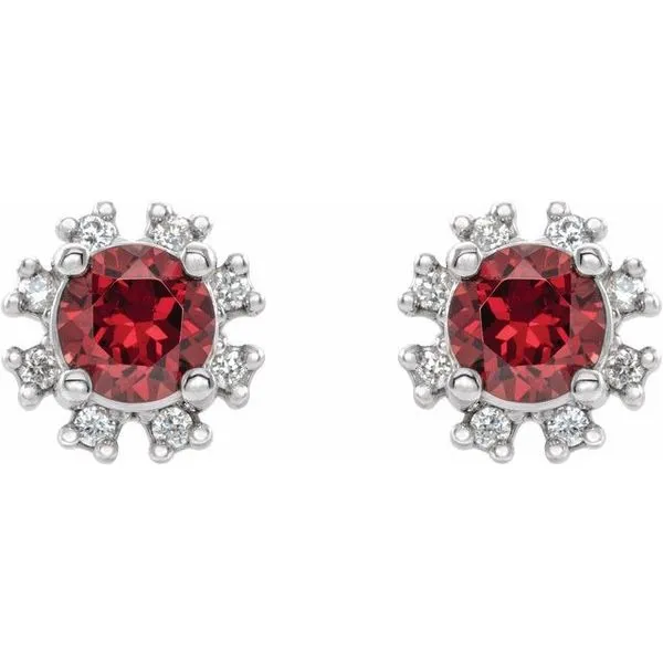 Round 4-Prong Halo-Style Earrings Image 2 Hart's Jewelers Grants Pass, OR