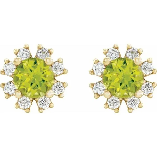 Round 4-Prong Halo-Style Earrings Image 2 Hart's Jewelers Grants Pass, OR