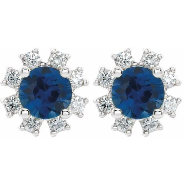 Round 4-Prong Halo-Style Earrings Image 2 Hart's Jewelers Grants Pass, OR