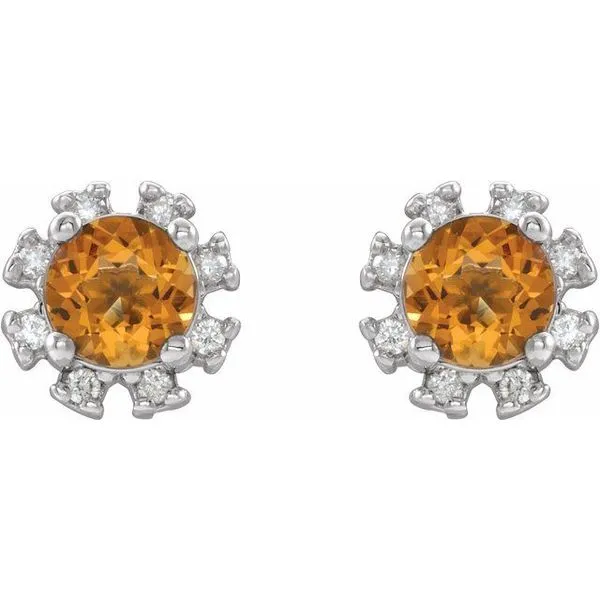 Round 4-Prong Halo-Style Earrings Image 2 Hart's Jewelers Grants Pass, OR