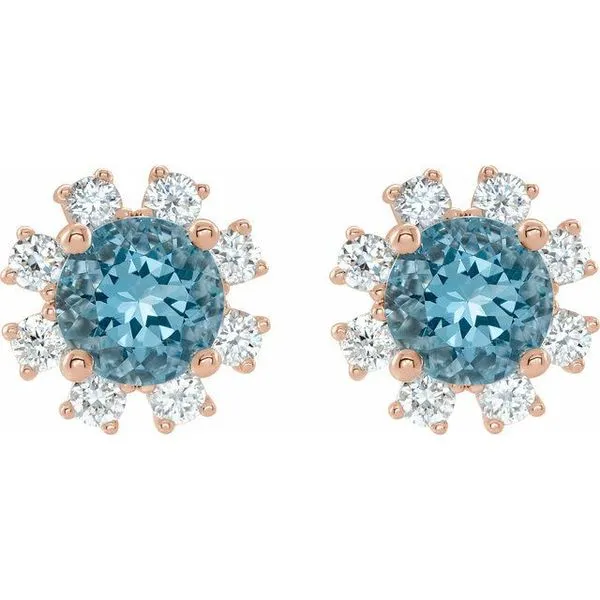 Round 4-Prong Halo-Style Earrings Image 2 Hart's Jewelers Grants Pass, OR