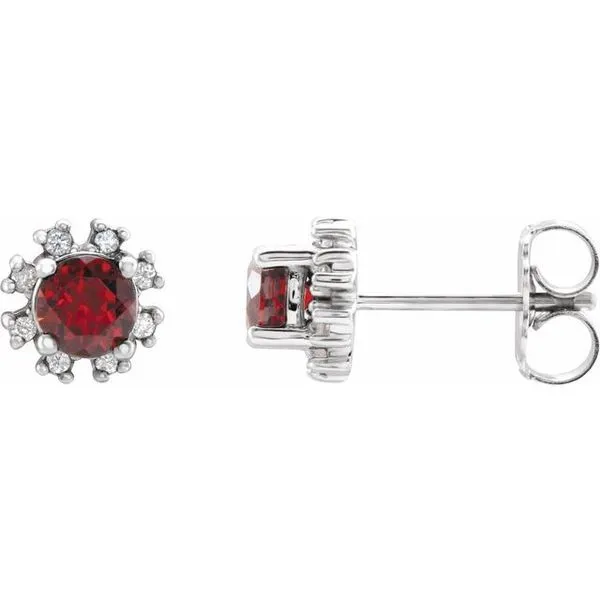 Round 4-Prong Halo-Style Earrings Hart's Jewelers Grants Pass, OR