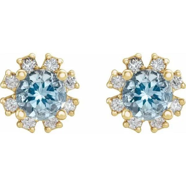 Round 4-Prong Halo-Style Earrings Image 2 Hart's Jewelers Grants Pass, OR