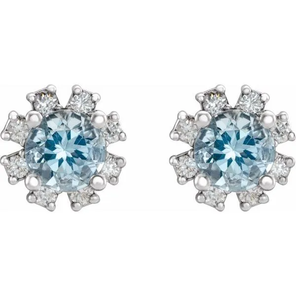 Round 4-Prong Halo-Style Earrings Image 2 Milan's Jewelry Inc Sarasota, FL