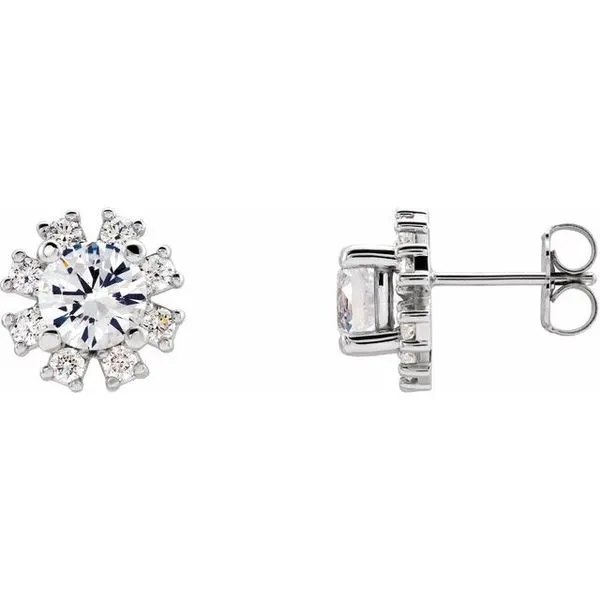 Round 4-Prong Halo-Style Earrings Hart's Jewelers Grants Pass, OR