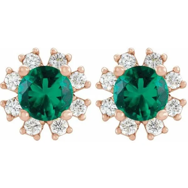 Round 4-Prong Halo-Style Earrings Image 2 Hart's Jewelers Grants Pass, OR