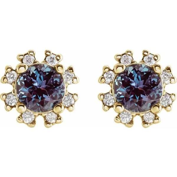 Round 4-Prong Halo-Style Earrings Image 2 Hart's Jewelers Grants Pass, OR