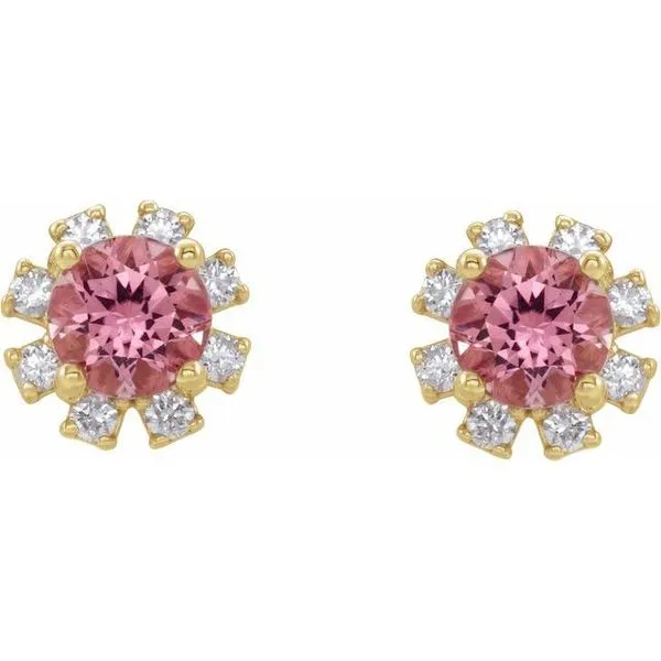 Round 4-Prong Halo-Style Earrings Image 2 Hart's Jewelers Grants Pass, OR