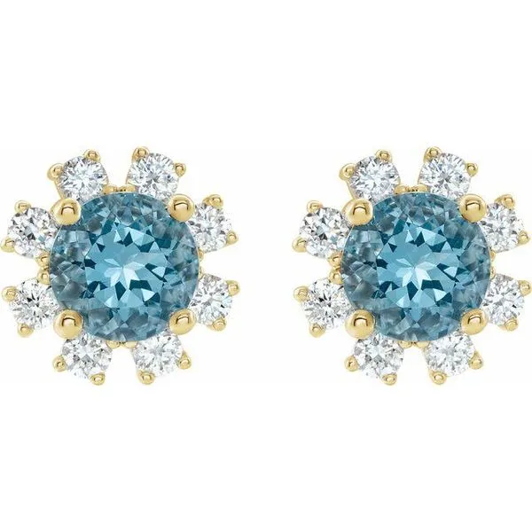 Round 4-Prong Halo-Style Earrings Image 2 Hart's Jewelers Grants Pass, OR
