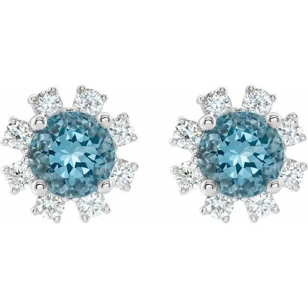 Round 4-Prong Halo-Style Earrings Image 2 Hart's Jewelers Grants Pass, OR