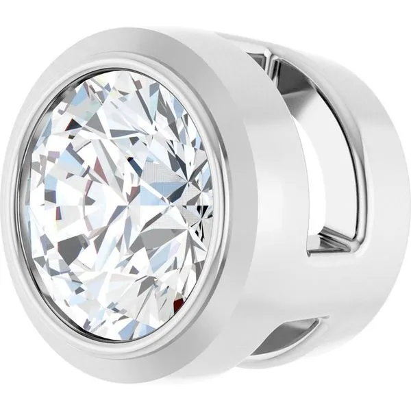 Round Bezel-Set Slide Pendant Image 2 M. J. Thomas Jewelers, Ltd. Stratford, CT