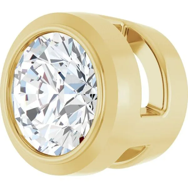 Round Bezel-Set Slide Pendant Image 2 Rasmussen Jewelers Spanish Fork, UT