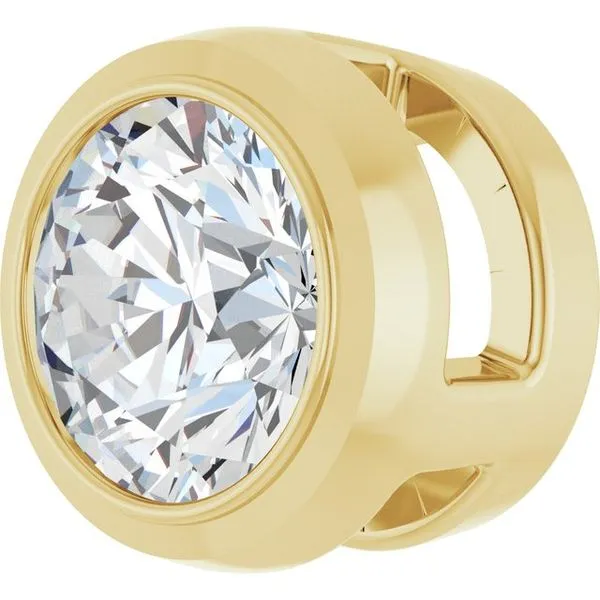 Round Bezel-Set Slide Pendant Image 2 Hopman Jewelers Elkhart, IN