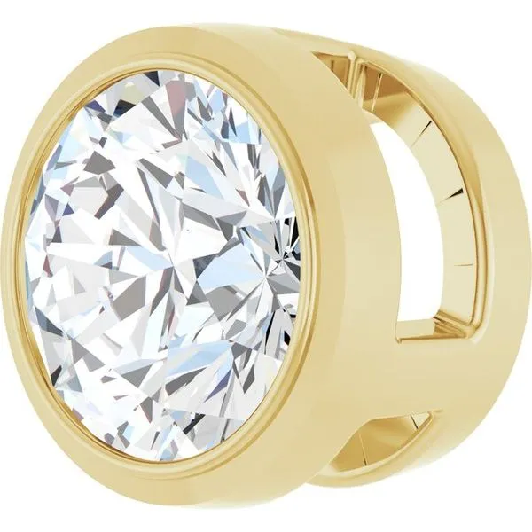 Round Bezel-Set Slide Pendant Image 2 Rasmussen Jewelers Spanish Fork, UT