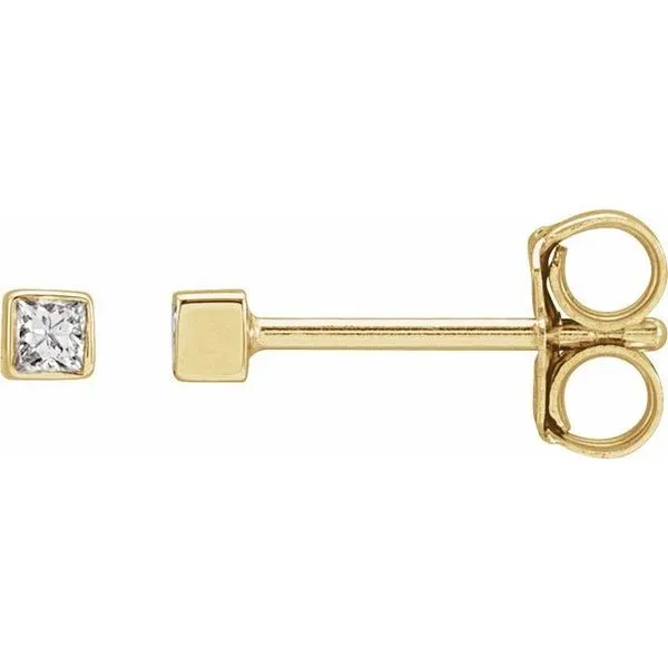 Square Bezel-Set Stud Earrings J. Meredith Jewelers Delafield, WI